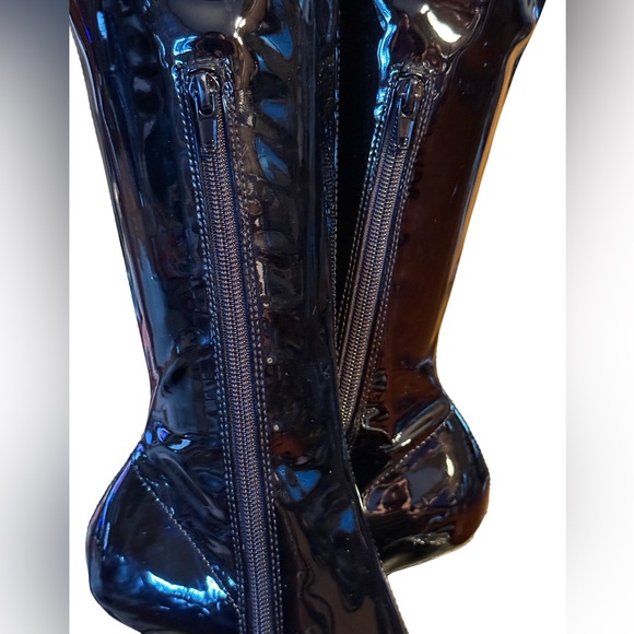 INC International Concepts NWT Size 6 Black Patent Leather Over the Knee Boots - Picture 9 of 14